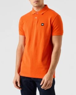 Weekend Offender Caneiros Polo Shirt Orange Fizz -Warm Knit Wear Sales POSS23 01 CANEIROS ROSEWATER 4203