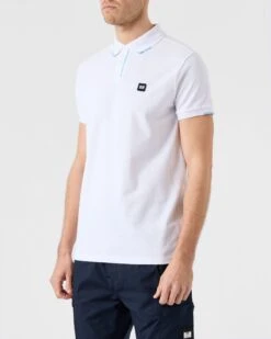 Weekend Offender Rivas Polo Shirt White 8 Weekend Offender Rivas Polo Shirt White -Warm Knit Wear Sales POSS2312 RIVAS WHITE 5582 MODEL