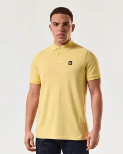 Weekend Offender Caneiros Polo Shirt Butter Yellow -Warm Knit Wear Sales POSS2401 CANEIROS BUTTER 5034 MODEL