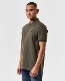 Weekend Offender Caneiros Polo Shirt Castle Green -Warm Knit Wear Sales POSS2401 CANEIROS CASTLE GREEN 3976 MODEL
