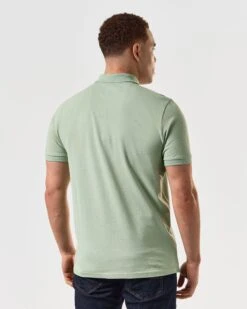 Weekend Offender Caneiros Polo Shirt Pale Moss Green -Warm Knit Wear Sales POSS2401 CANEIROS PALE MOSS 5007 MODEL