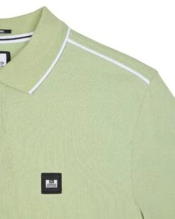 Weekend Offender Astola Polo Shirt Pale Moss Green -Warm Knit Wear Sales POSS2402 ASTOLA PALE MOSS 11001