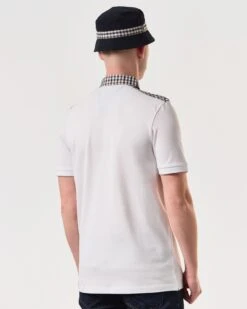 Weekend Offender Costa Polo Shirt White -Warm Knit Wear Sales POSS2405 COSTA WHITE 6132 MODEL