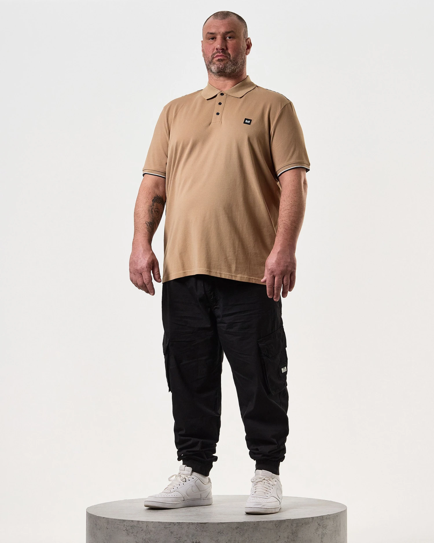 Weekend Offender Sakai Polo Shirt Cognac Brown - Plus Size 2 Weekend Offender Sakai Polo Shirt Cognac Brown - Plus Size - Image 2