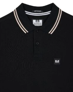 Weekend Offender Levanto Polo Shirt Black/Alabaster -Warm Knit Wear Sales POSS2408 LEVANTO BLACK 10870