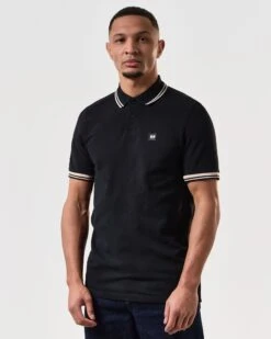 Weekend Offender Levanto Polo Shirt Black/Alabaster -Warm Knit Wear Sales POSS2408 LEVANTO BLACK 7231