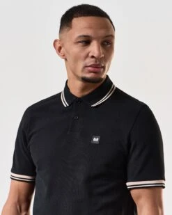 Weekend Offender Levanto Polo Shirt Black/Alabaster -Warm Knit Wear Sales POSS2408 LEVANTO BLACK 7232
