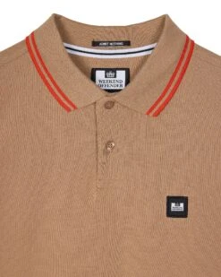 Weekend Offender Levanto Polo Shirt Cognac Brown/Pure Orange -Warm Knit Wear Sales POSS2408 LEVANTO COGNAC 10568WO
