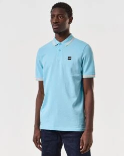Weekend Offender Levanto Polo Shirt Saltwater Blue/Alabaster -Warm Knit Wear Sales POSS2408 LEVANTO SALTWATER 6808