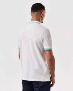 Weekend Offender Levanto Polo Shirt White/Saltwater Blue -Warm Knit Wear Sales POSS2408 LEVANTO WHITE 7238