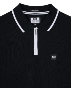 Weekend Offender Shore Polo Shirt Black -Warm Knit Wear Sales POSS2410 SHORE BLACK 10722