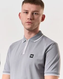 Weekend Offender Shore Polo Shirt Smokey Grey -Warm Knit Wear Sales POSS2410 SHORE SMOKEY 6150 MODEL