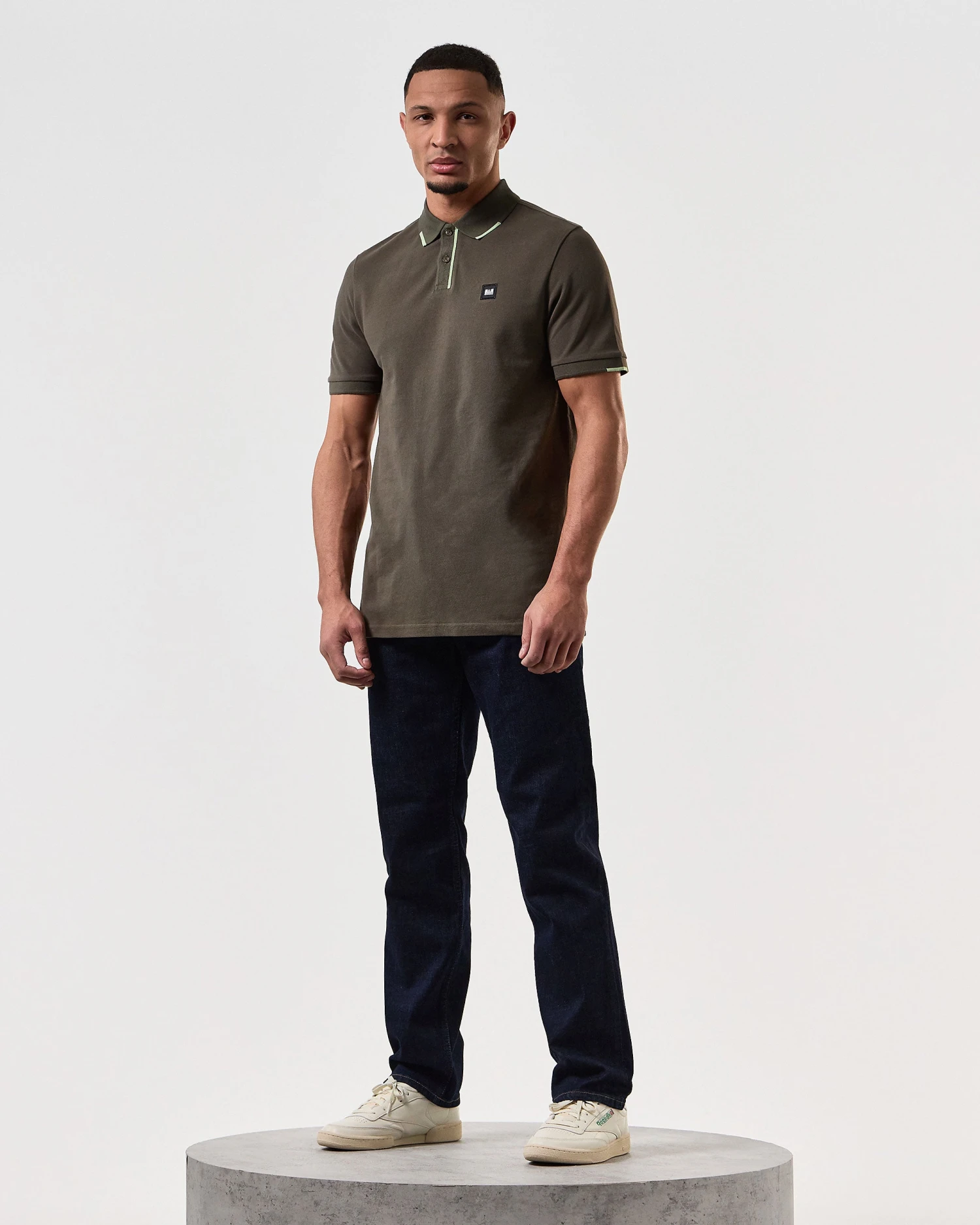 Weekend Offender Rivas Polo Shirt Castle Green/Pale Moss Green 2 Weekend Offender Rivas Polo Shirt Castle Green/Pale Moss Green - Image 2