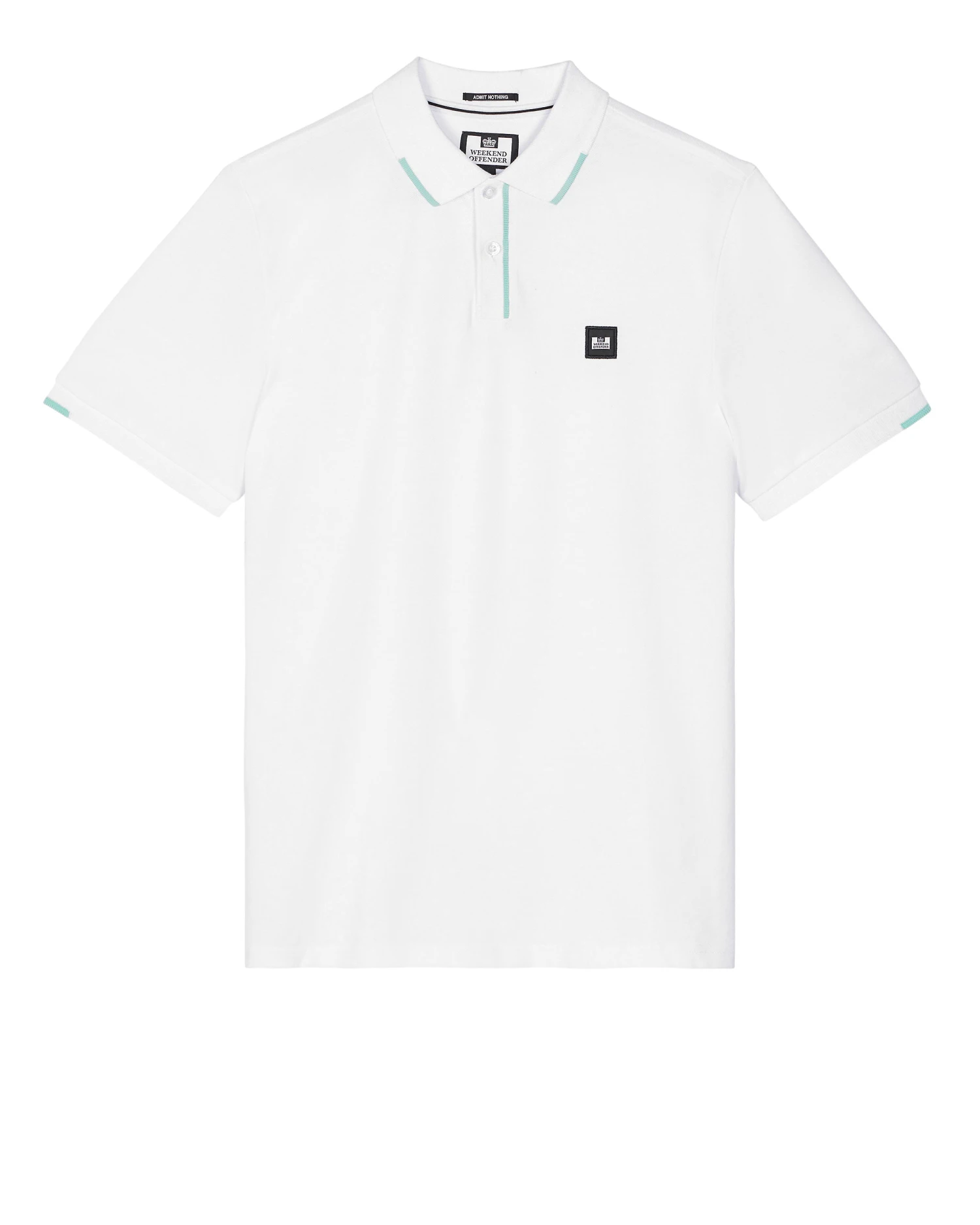 Weekend Offender Rivas Polo Shirt White/Celeste Blue 1 Weekend Offender Rivas Polo Shirt White/Celeste Blue