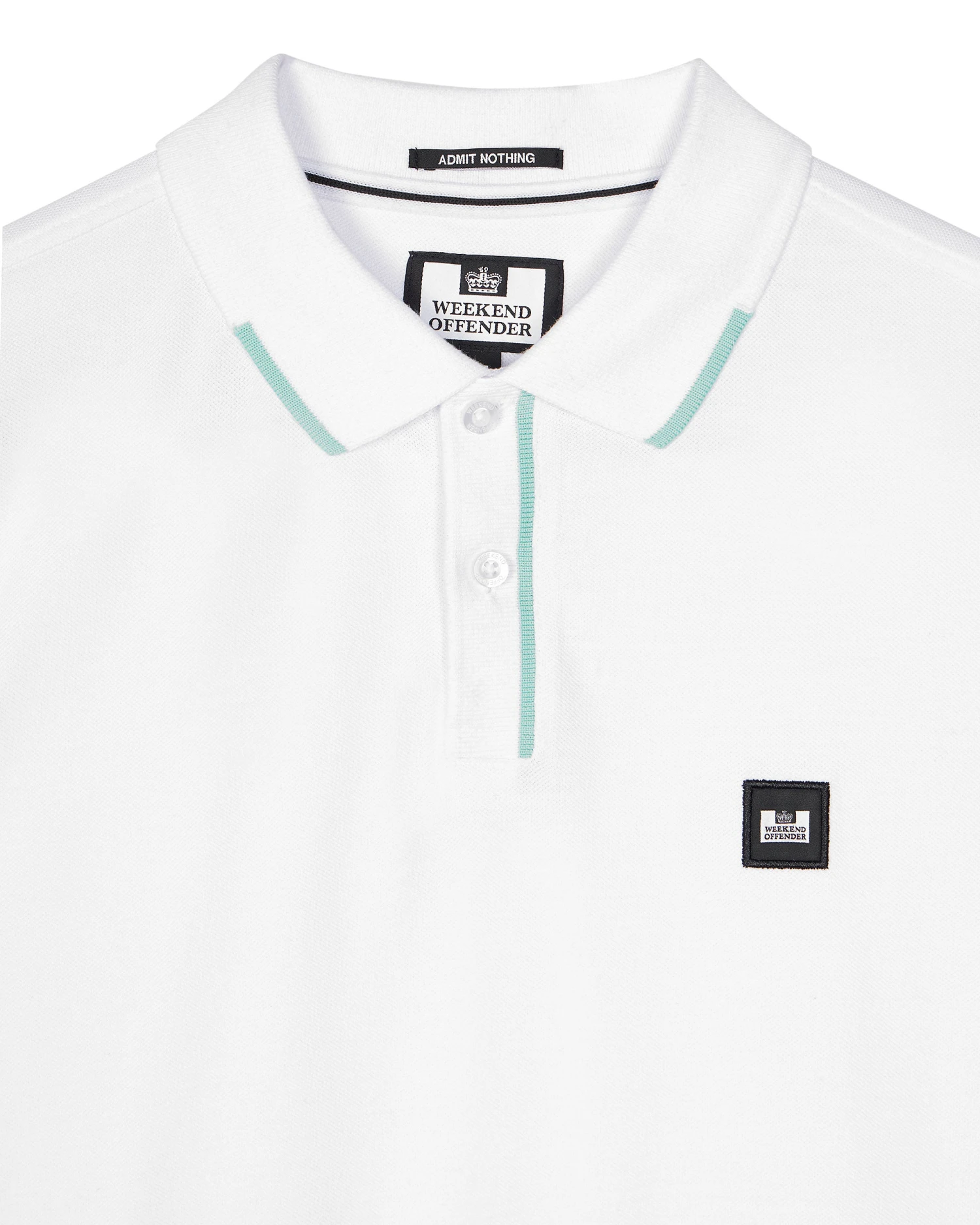 Weekend Offender Rivas Polo Shirt White/Celeste Blue 6 Weekend Offender Rivas Polo Shirt White/Celeste Blue - Image 6