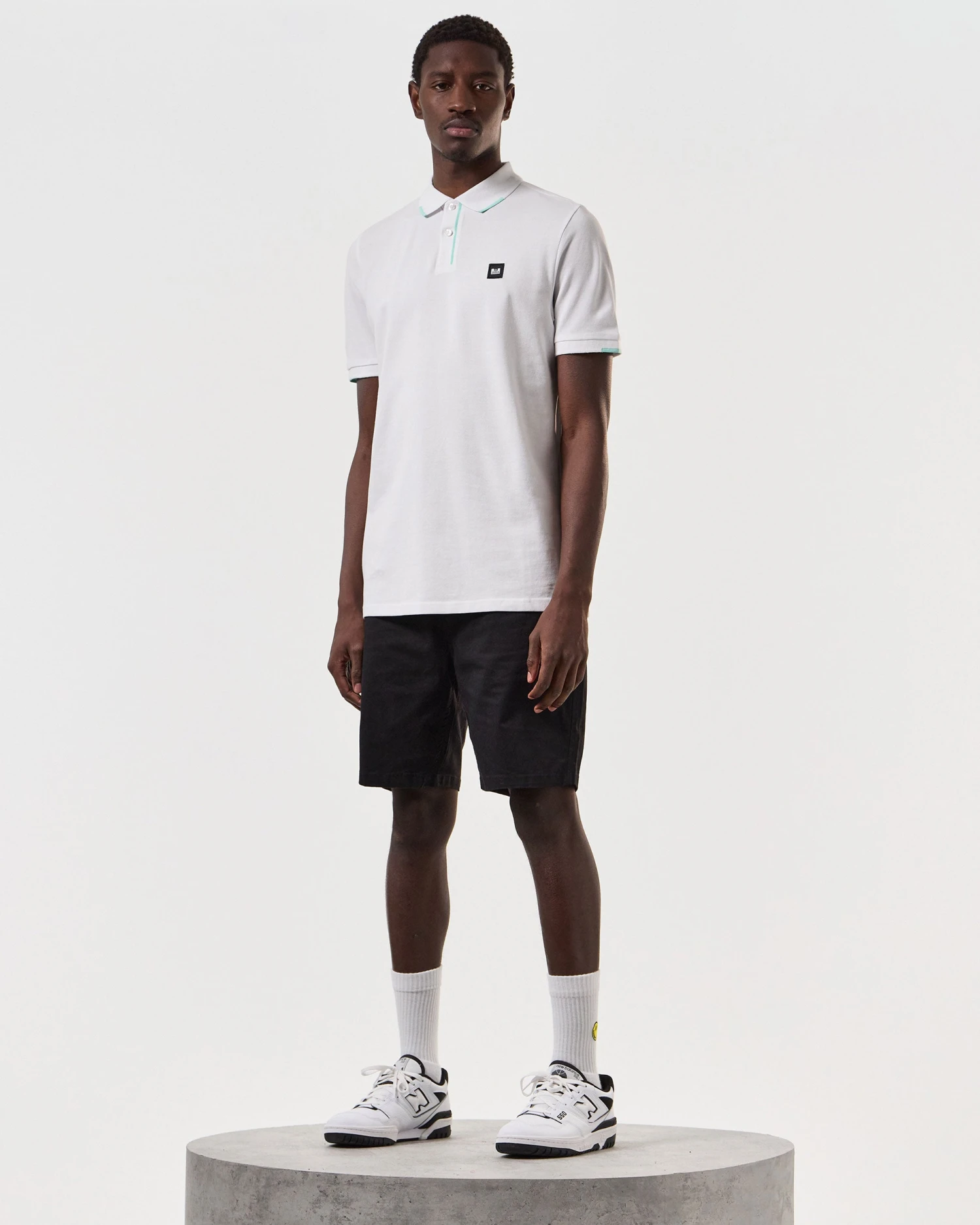 Weekend Offender Rivas Polo Shirt White/Celeste Blue 2 Weekend Offender Rivas Polo Shirt White/Celeste Blue - Image 2