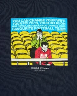 Weekend Offender Eric Graphic T-Shirt Navy -Warm Knit Wear Sales PTAW23 01 ERIC NAVY 2103