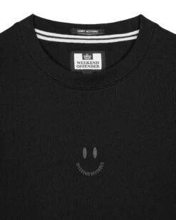 Weekend Offender Smile Graphic T-Shirt Black -Warm Knit Wear Sales PTAW2314 SMILE BLACK 0082