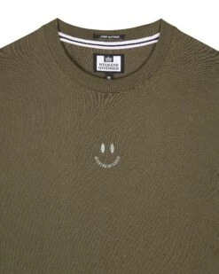 Weekend Offender Smile Graphic T-Shirt Dark Green -Warm Knit Wear Sales PTAW2314 SMILE DARK GREEN 6541