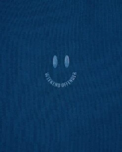 Weekend Offender Smile Graphic T-Shirt Juniper Blue -Warm Knit Wear Sales PTAW2314 SMILE JUNIPER6220