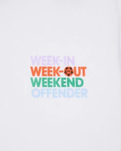 Weekend Offender Week In Week Out Graphic T-Shirt White -Warm Knit Wear Sales PTSS23 03 WEEK IN WEEK OUT WHITE 5599