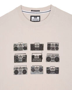 Weekend Offender Boombox Graphic T-Shirt Pumice -Warm Knit Wear Sales PTSS23 04 BOOMBOX PUMICE 5560
