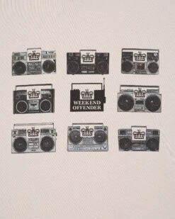 Weekend Offender Boombox Graphic T-Shirt Pumice -Warm Knit Wear Sales PTSS23 04 BOOMBOX PUMICE 5561