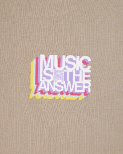 Weekend Offender Music Is The Answer Graphic T-Shirt Bark -Warm Knit Wear Sales PTSS23 08 MUSIC IS THE ANSWER BARK 5543