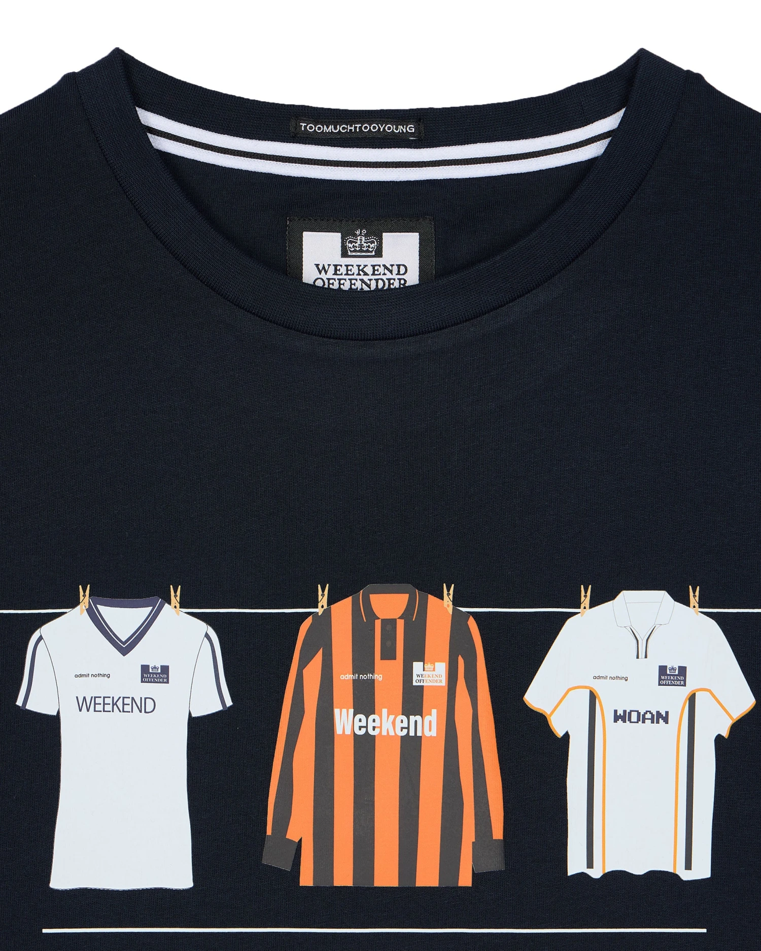 Weekend Offender Luton Shirts T-Shirt Navy 2 Weekend Offender Luton Shirts T-Shirt Navy - Image 2