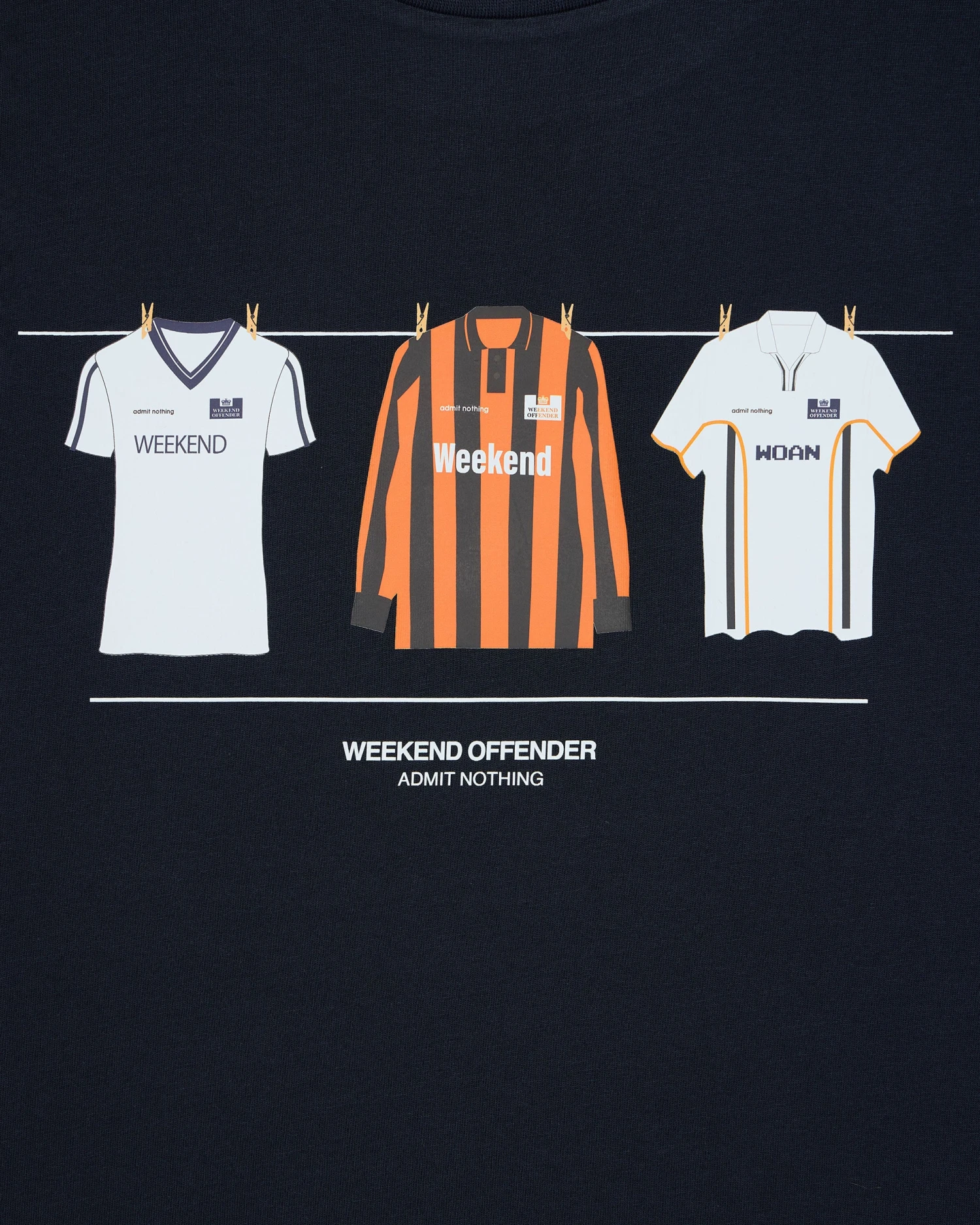 Weekend Offender Luton Shirts T-Shirt Navy 3 Weekend Offender Luton Shirts T-Shirt Navy - Image 3