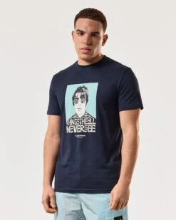 Weekend Offender Forever Graphic T-Shirt Navy -Warm Knit Wear Sales PTSS2401 FOREVER NAVY 4884 MODEL