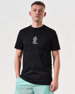 Weekend Offender Reggie Graphic T-Shirt Black -Warm Knit Wear Sales PTSS2411 REGGIE BLACK 6250 MODEL