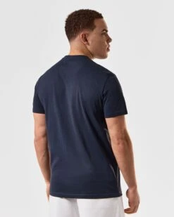 Weekend Offender Ryder Graphic T-Shirt Navy -Warm Knit Wear Sales PTSS2412 RYDER NAVY 4856 MODEL