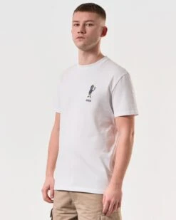 Weekend Offender Pyro Graphic T-Shirt White -Warm Knit Wear Sales PTSS2416 PYRO WHITE 5788 MODEL