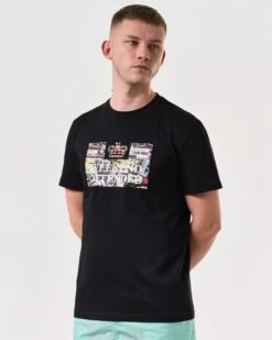 Weekend Offender Keyte Graphic T-Shirt Black -Warm Knit Wear Sales PTSS2419 KEYTE BLACK 6245 MODEL