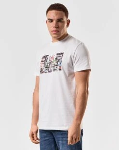 Weekend Offender Keyte Graphic T-Shirt White -Warm Knit Wear Sales PTSS2419 KEYTE WHITE 4687 MODEL