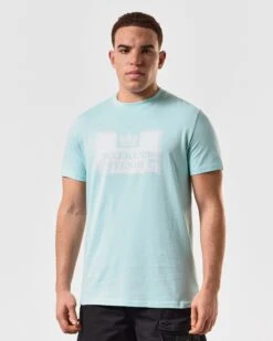 Weekend Offender Bonpensiero Graphic T-Shirt Celeste Green -Warm Knit Wear Sales PTSS2420 BONPENSIERO CELESTE 5286 MODEL