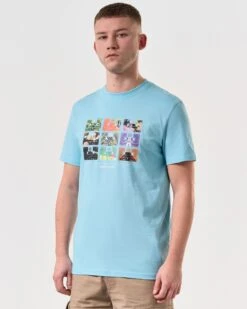 Weekend Offender Hanover Graphic T-Shirt Saltwater Blue -Warm Knit Wear Sales PTSS2422 HANOVER SALTWATER 5798 MODEL