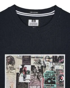 Weekend Offender Posters Graphic T-Shirt Navy -Warm Knit Wear Sales PTSS2423 POSTERS NAVY 3437