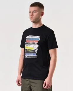 Weekend Offender Cassettes Graphic T-Shirt Black -Warm Knit Wear Sales PTSS2424 CASSETS BLACK 6413 MODEL