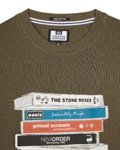 Weekend Offender Cassettes Graphic T-Shirt Castle Green -Warm Knit Wear Sales PTSS2424 CASSETTE CASTLE GREEN 7758