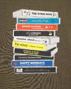 Weekend Offender Cassettes Graphic T-Shirt Castle Green -Warm Knit Wear Sales PTSS2424 CASSETTE CASTLE GREEN 7759