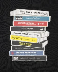 Weekend Offender Cassettes Graphic T-Shirt Black -Warm Knit Wear Sales PTSS2424 CASSETTES BLACK 3444