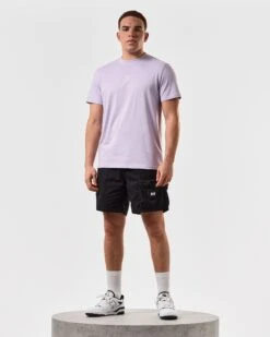 Weekend Offender Smile Graphic T-Shirt Periwinkle -Warm Knit Wear Sales PTSS2425 SMILE PERIWINKLE 5256 MODEL