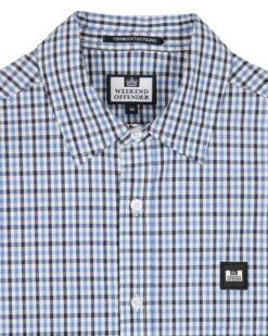 Weekend Offender Lisbon Shirt Blue House Check -Warm Knit Wear Sales SHAW23 03 LISBON BLUE HOUSE CHECK 2068
