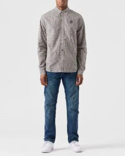Weekend Offender Lisbon Shirt House Check -Warm Knit Wear Sales SHAW2303 LISBON HOUSE CHECK 0139 MODEL