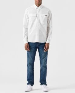 Weekend Offender Janeret Shirt White -Warm Knit Wear Sales SHAW23204 JANERET WHITE 0104 MODEL