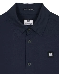 Weekend Offender Barboza Poplin Shirt Navy -Warm Knit Wear Sales SHSS23 04 BARBOZA NAVY 0025