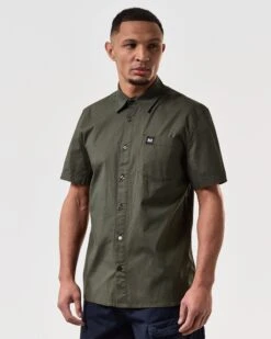 Weekend Offender Borak Short Sleeve Shirt Castle Green -Warm Knit Wear Sales SHSS2405 BORAK CASTLE GREEN 7468