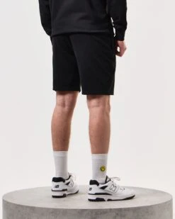 Weekend Offender Hawkins Jogger Shorts Black -Warm Knit Wear Sales STSS2401 HAWKINS BLACK 6349 MODEL
